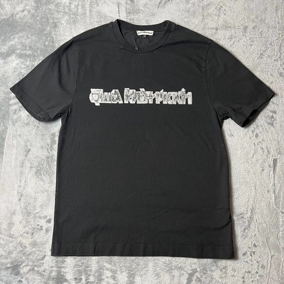 Gosha Rubchinskiy Shirt Mens Small Black Spell Out Logo Graphic Tee New - Picture 1 of 9